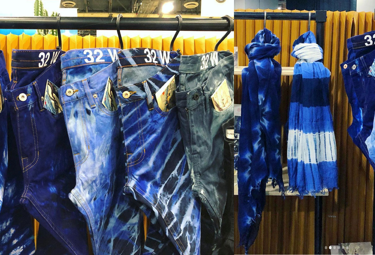 Maurice Malone x Arimatsu Shibori-some designer streetwear shibori denim at Liberty Fairs tradeshow 2019