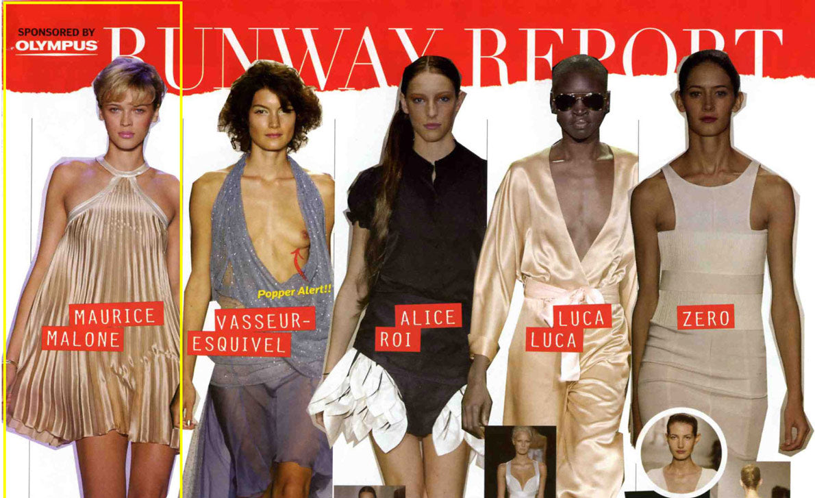 Runway show reviews from the Spring 2004 season Maurice Malone Fashion Week show in New York City.