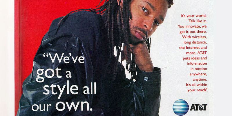 African-American fashion designer Maurice Malone in Black History Month advertising for AT&T 1999