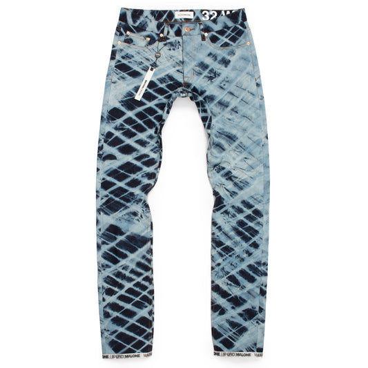 Sazanami bleached shibori jeans handmade by Maurice Malone x Arimatsu Shibori-Some